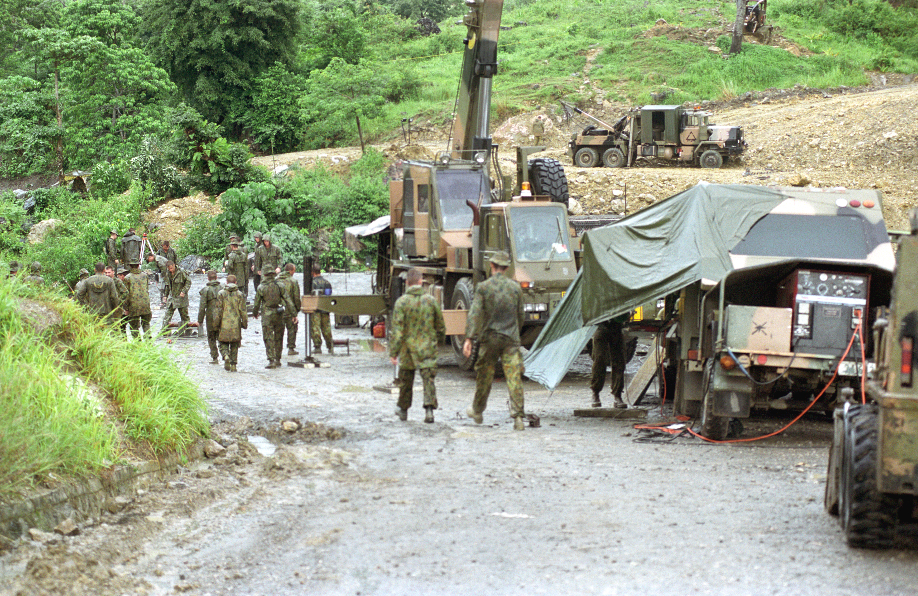 3 CER building a bridge near Maliana